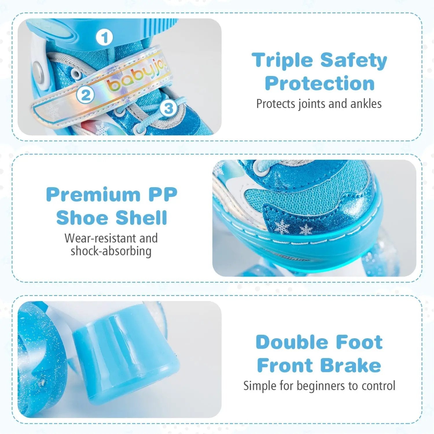 Kids Roller Skates for Girls Boys with Light-up Wheels and Safety Protection by DirectDeals