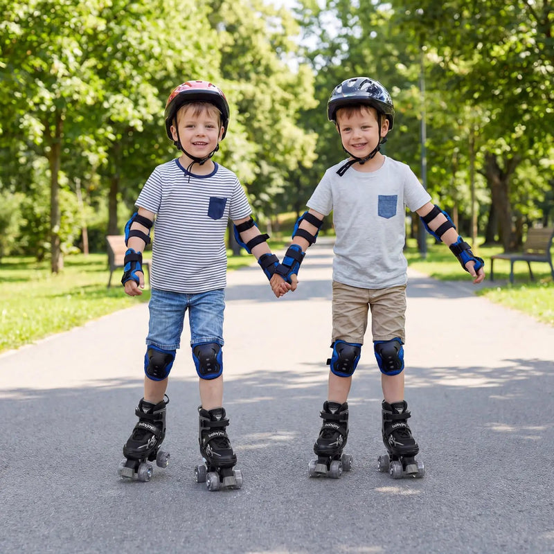 Kids Roller Skates for Girls Boys 4 Sizes Adjustable Quad Skates with Light-up Wheels by DirectDeals