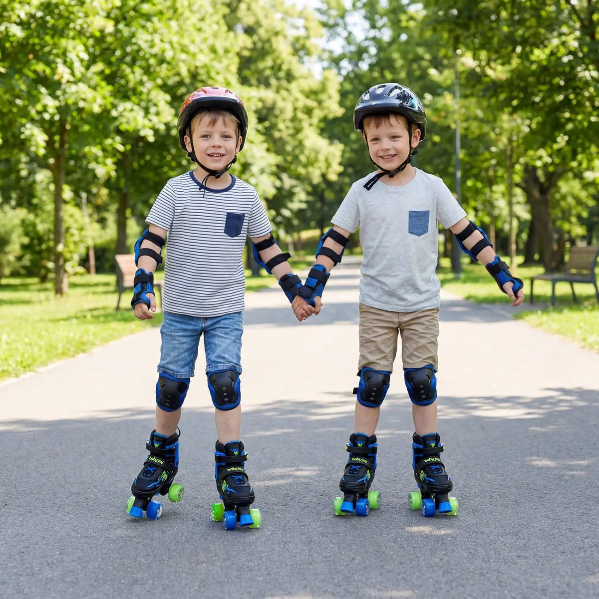 Kids Roller Skates for Girls Boys 4 Sizes Adjustable Quad Skates with Light-up Wheels by DirectDeals