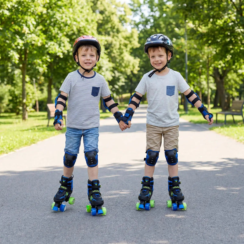 Kids Roller Skates for Girls Boys 4 Sizes Adjustable Quad Skates with Light-up Wheels by DirectDeals