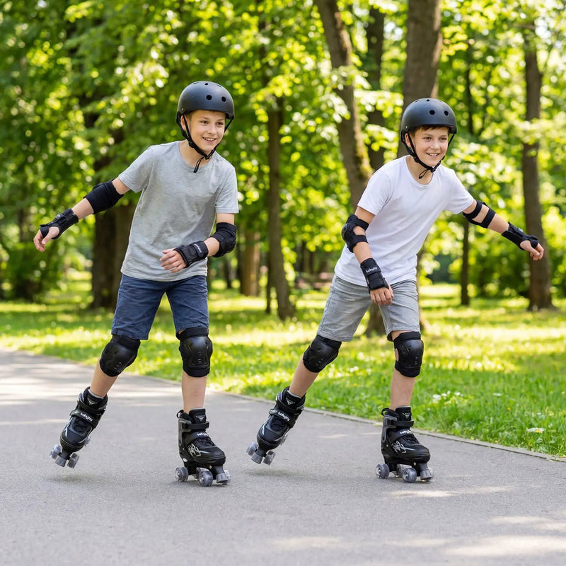 Kids Roller Skates for Girls Boys Teens 4 Sizes Adjustable Quad Skates with Light-up Wheels by DirectDeals