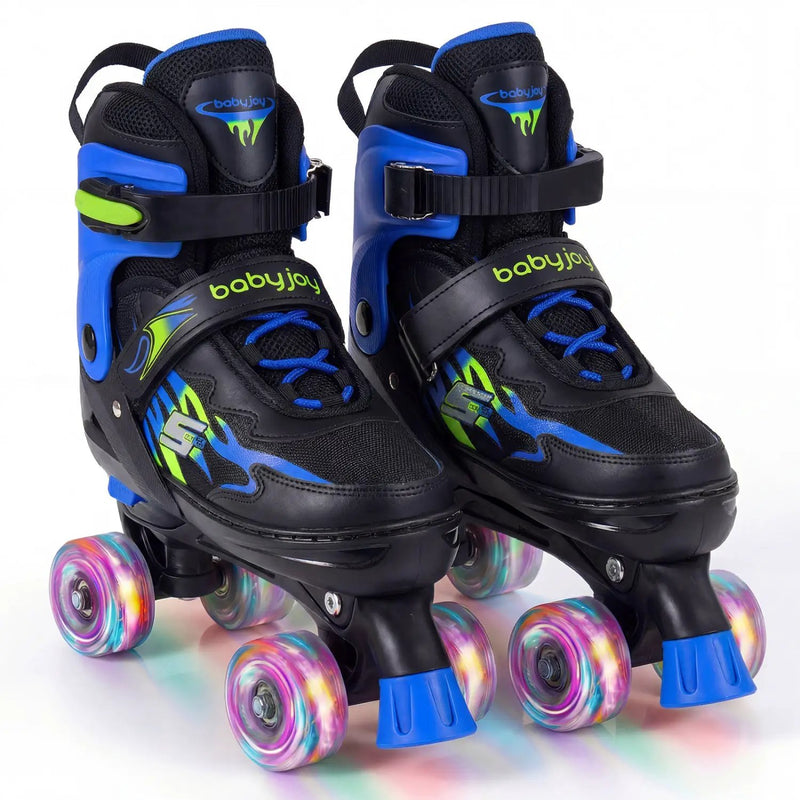 Kids Roller Skates for Girls Boys Teens 4 Sizes Adjustable Quad Skates with Light-up Wheels by DirectDeals