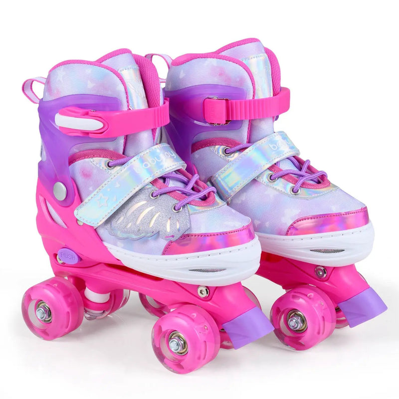 Kids Roller Skates for Toddlers Ages 7-9 with 4 Light up Wheels by DirectDeals