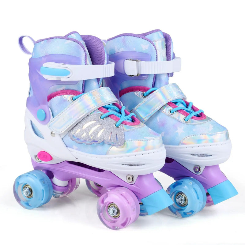 Kids Roller Skates for Toddlers Ages 7-9 with 4 Light up Wheels by DirectDeals