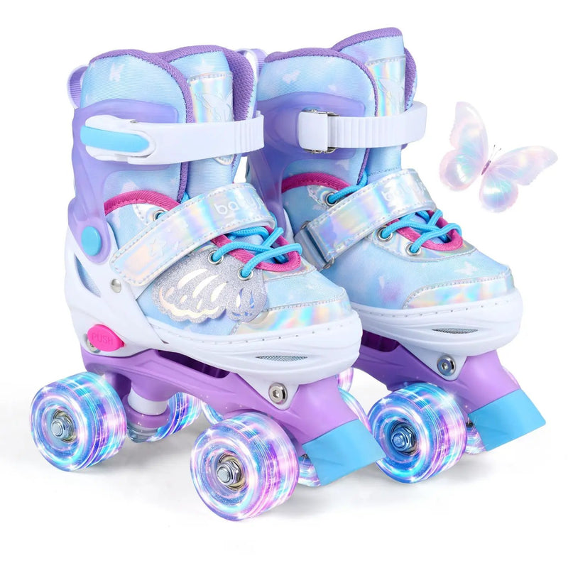 Kids Roller Skates for Toddlers Ages 5-7 with 4 Light-up Wheels by DirectDeals