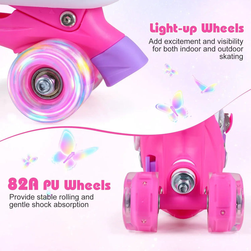 Kids Roller Skates for Toddlers Ages 5-7 with 4 Light-up Wheels by DirectDeals