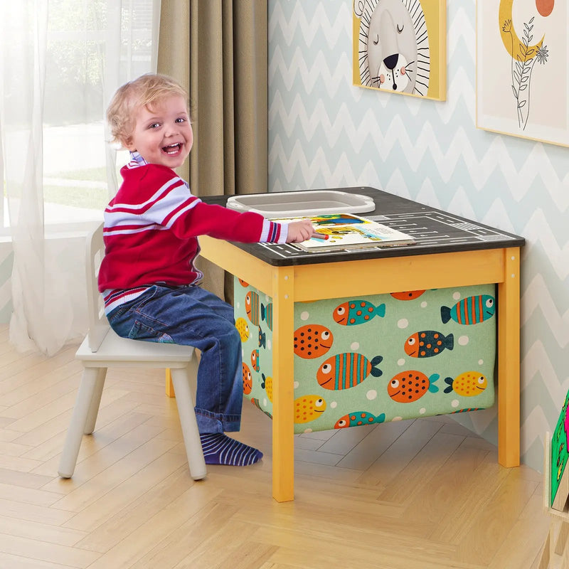 3-in-1 Kids Sand Water Activity Table with Foldable Storage Bin by DirectDeals