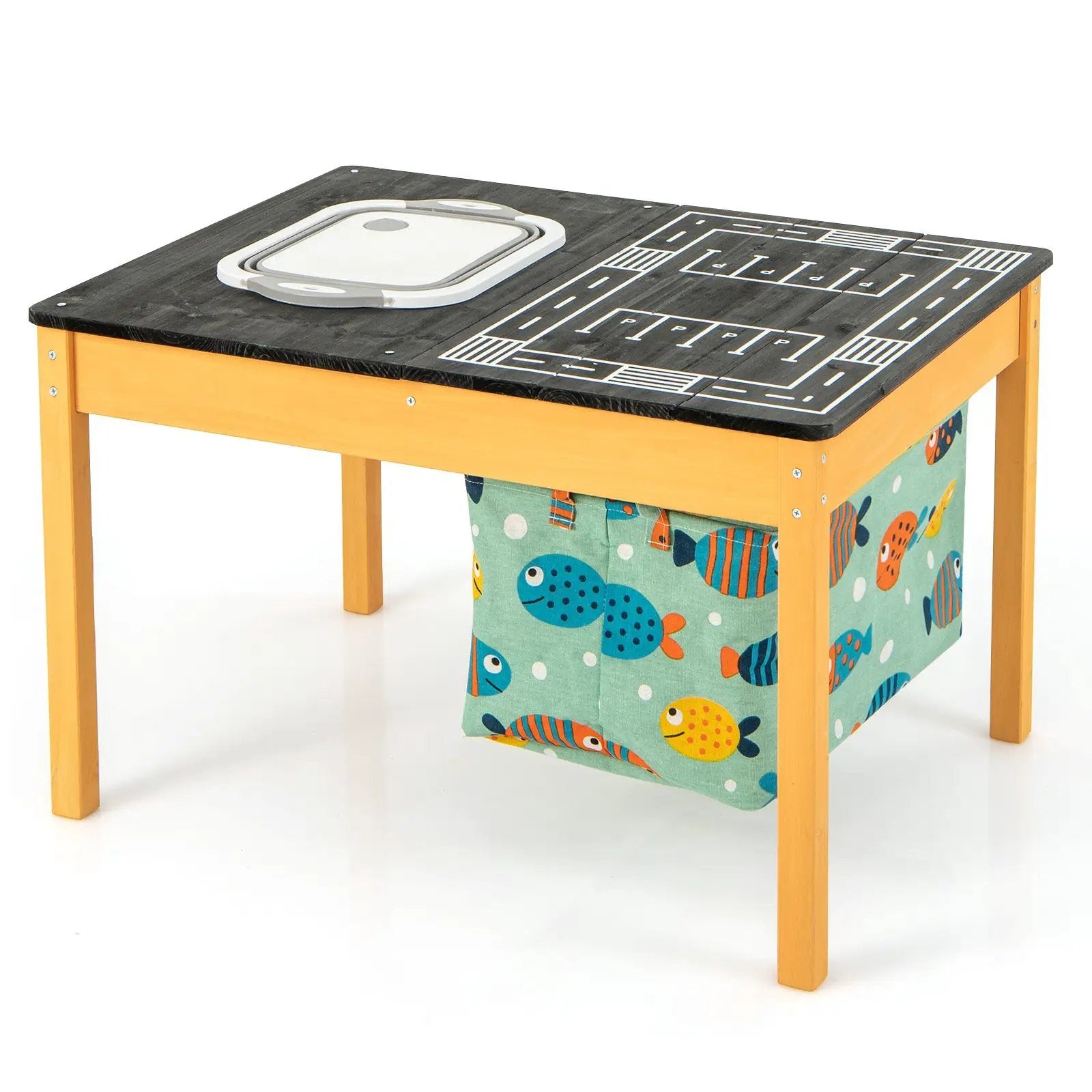 3-in-1 Kids Sand Water Activity Table with Foldable Storage Bin by DirectDeals