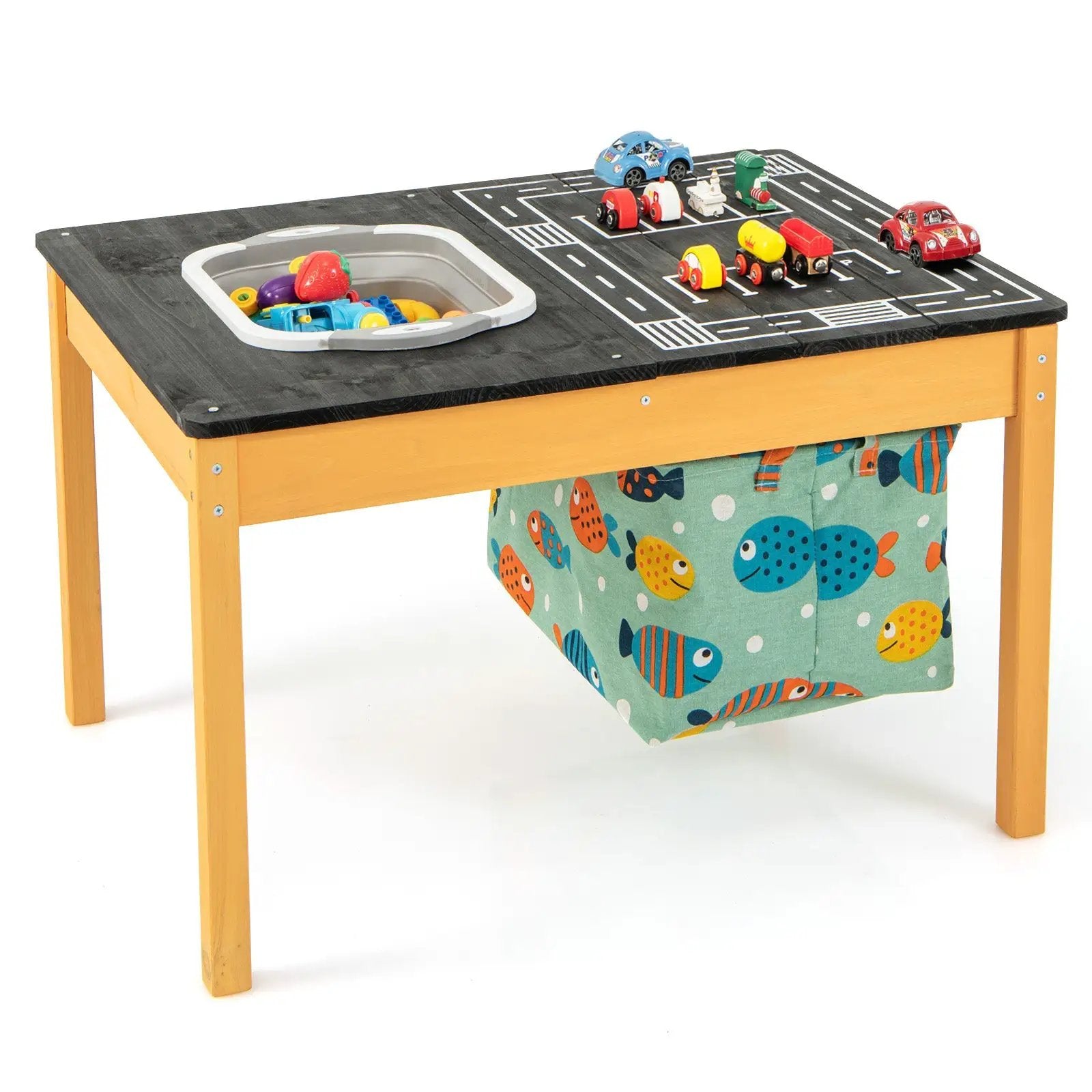 3-in-1 Kids Sand Water Activity Table with Foldable Storage Bin by DirectDeals