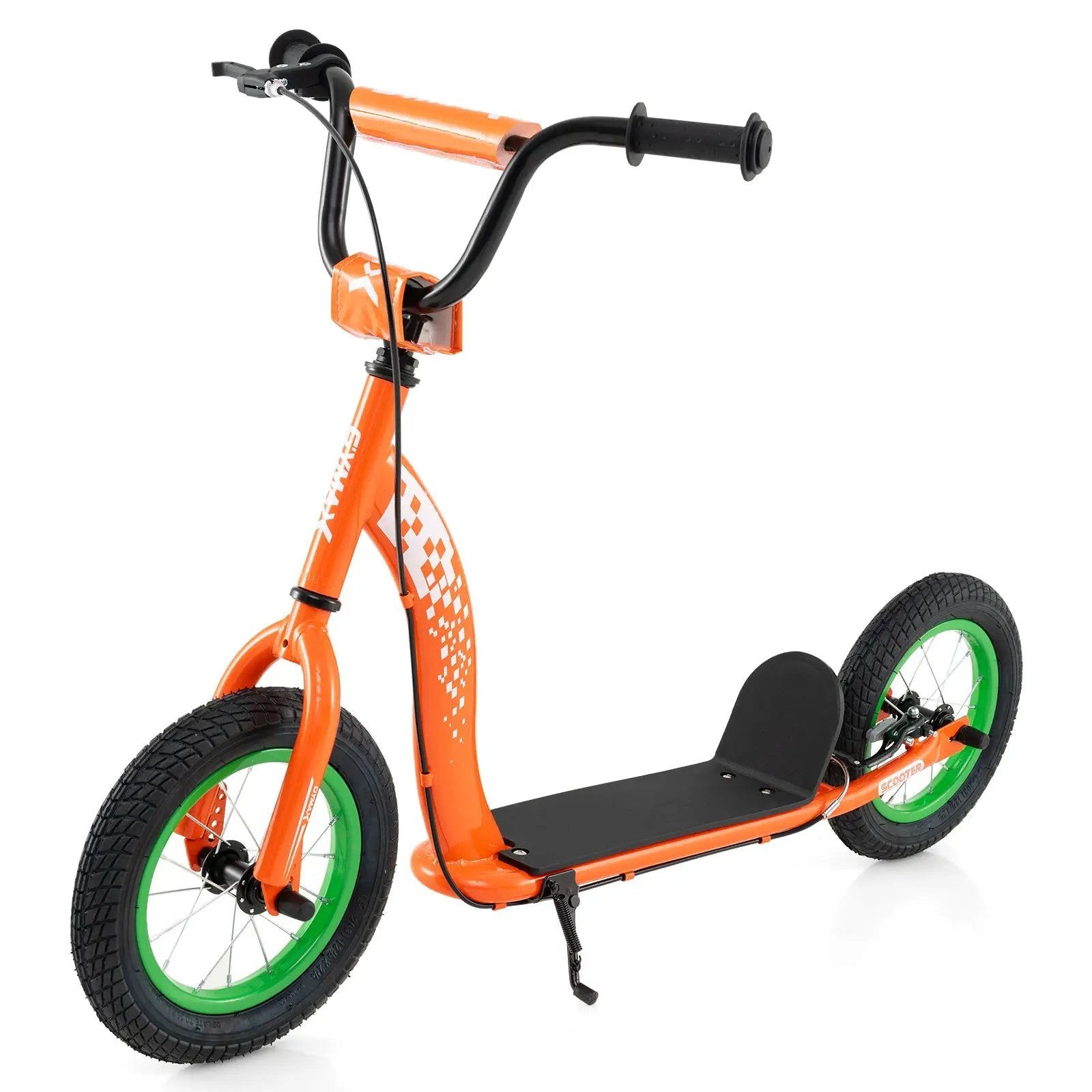 Kids Scooter Youth Kick Scooter with Adjustable Height Handlebar 12-Inch Inflatable Wheels by DirectDeals