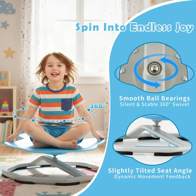 Kids Sensory Swivel Chair 360° Spinning Seat with Metal Base by DirectDeals