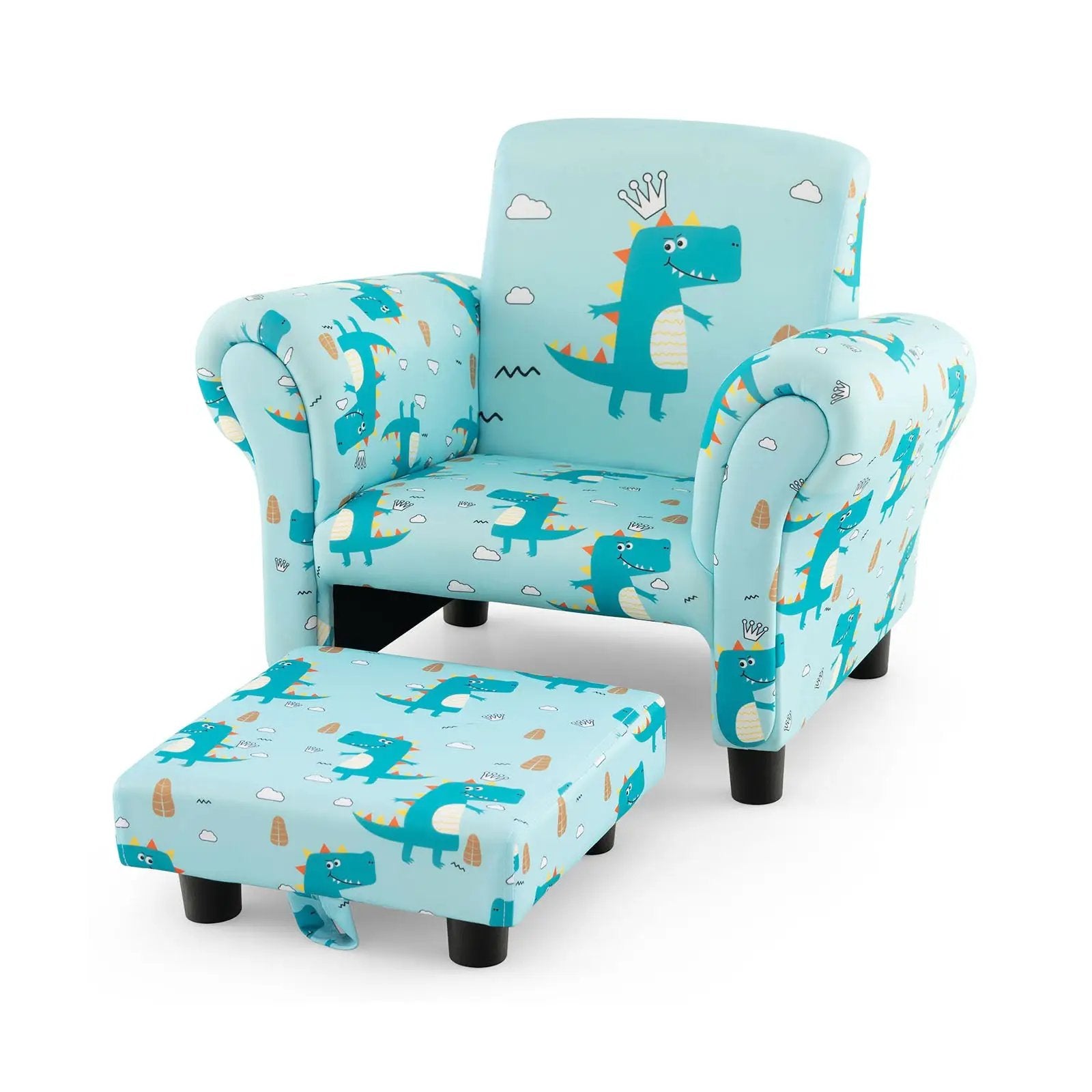 Kids Single Sofa with Cute Patterns Ergonomic Backrest and Armrests by DirectDeals