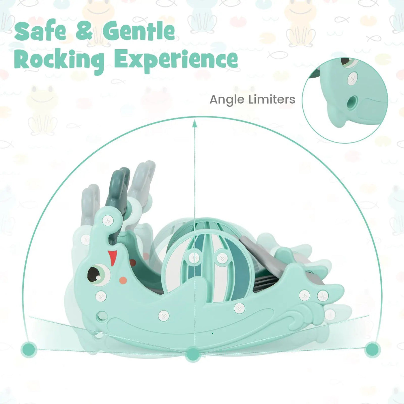 3-in-1 Kids Slide Rocking Horse Set Convertible Toddler Slide with Basketball Hoop by DirectDeals