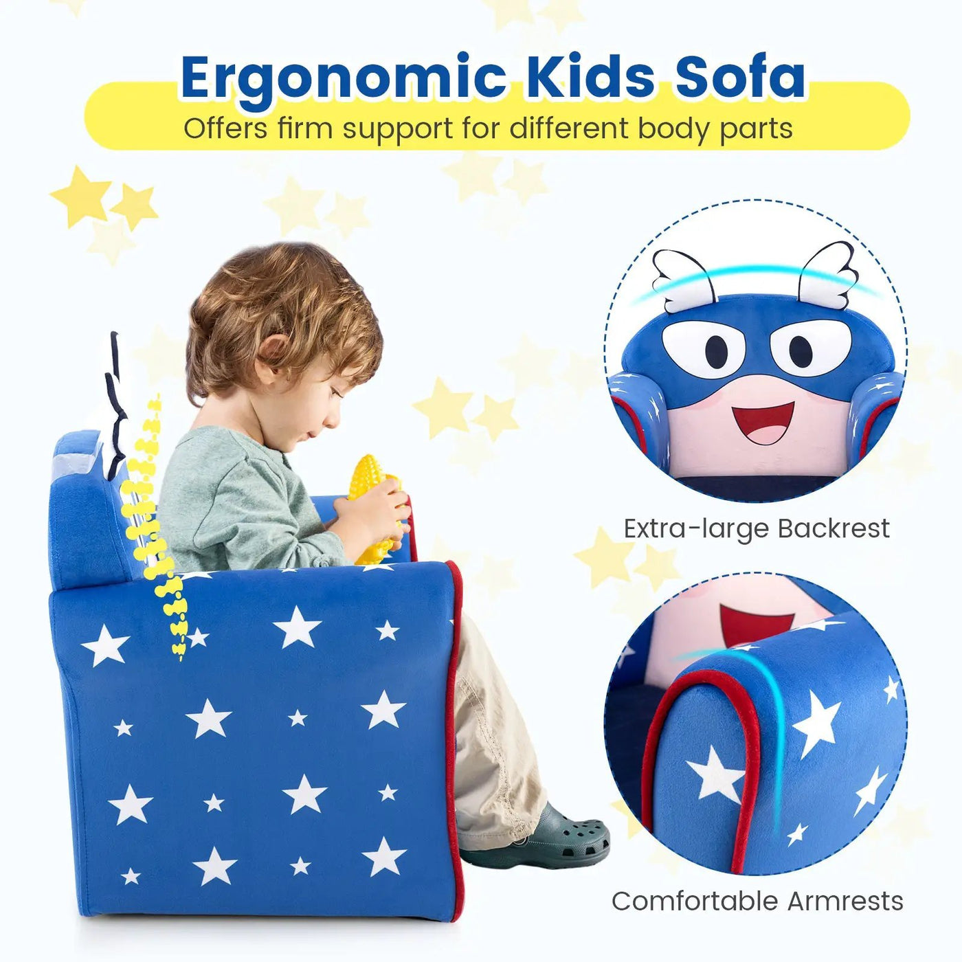 Original Kids Sofa with Armrest and Thick Cushion by DirectDeals