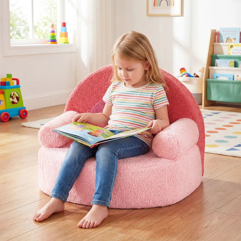 Kids Sofa Toddler Foam Couch with Soft Fleece Fabric Cover by DirectDeals
