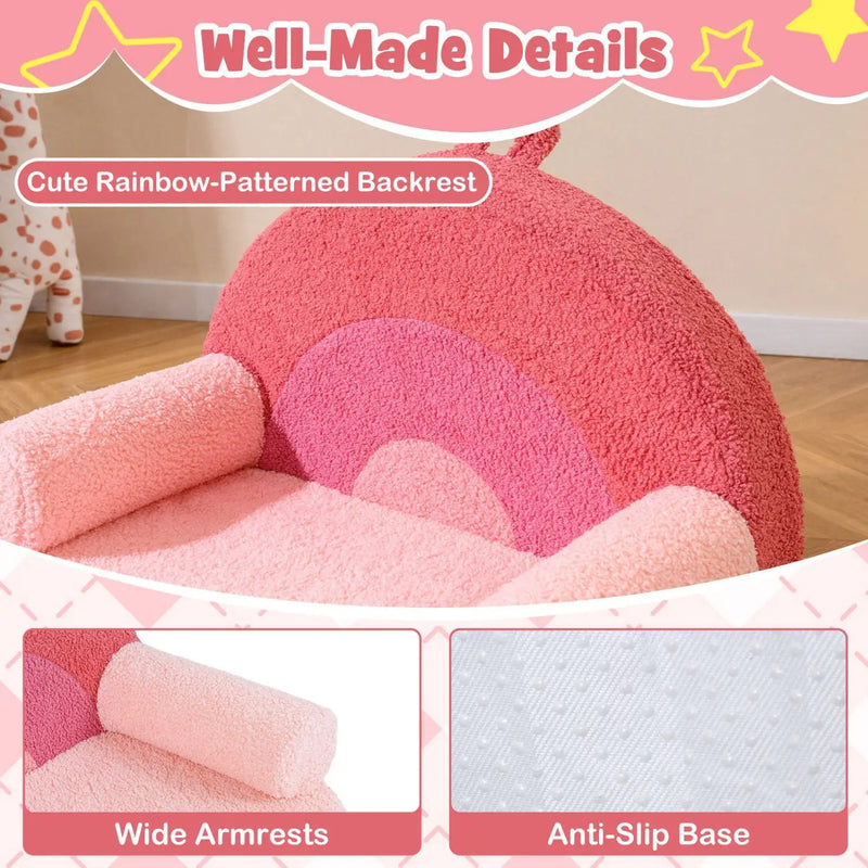 Kids Sofa Toddler Foam Couch with Soft Fleece Fabric Cover by DirectDeals