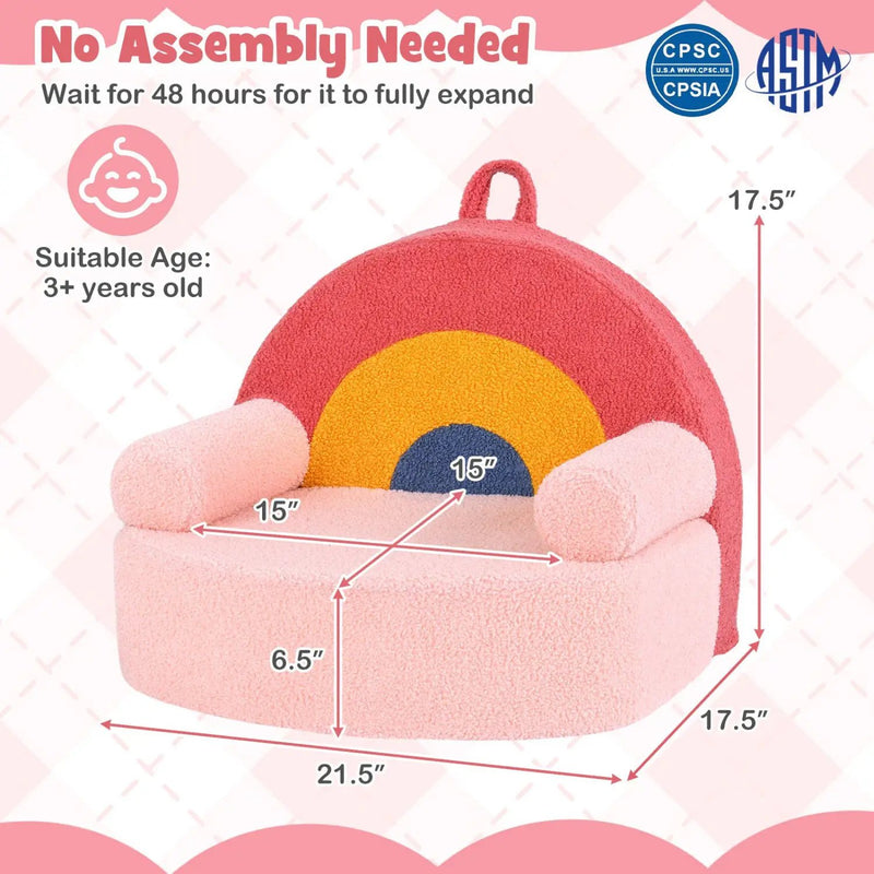 Kids Sofa Toddler Foam Couch with Soft Fleece Fabric Cover by DirectDeals
