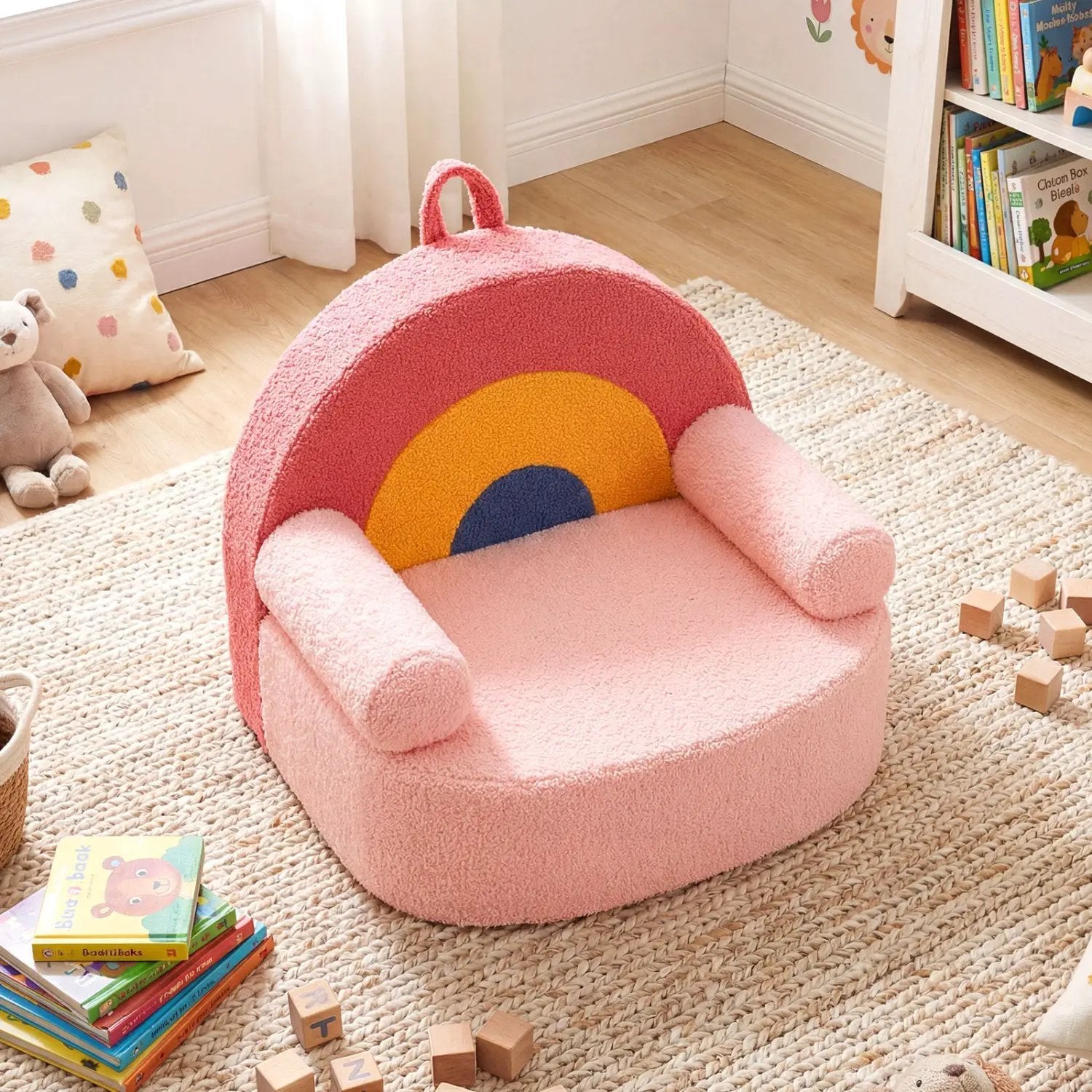 Kids Sofa Toddler Foam Couch with Soft Fleece Fabric Cover by DirectDeals