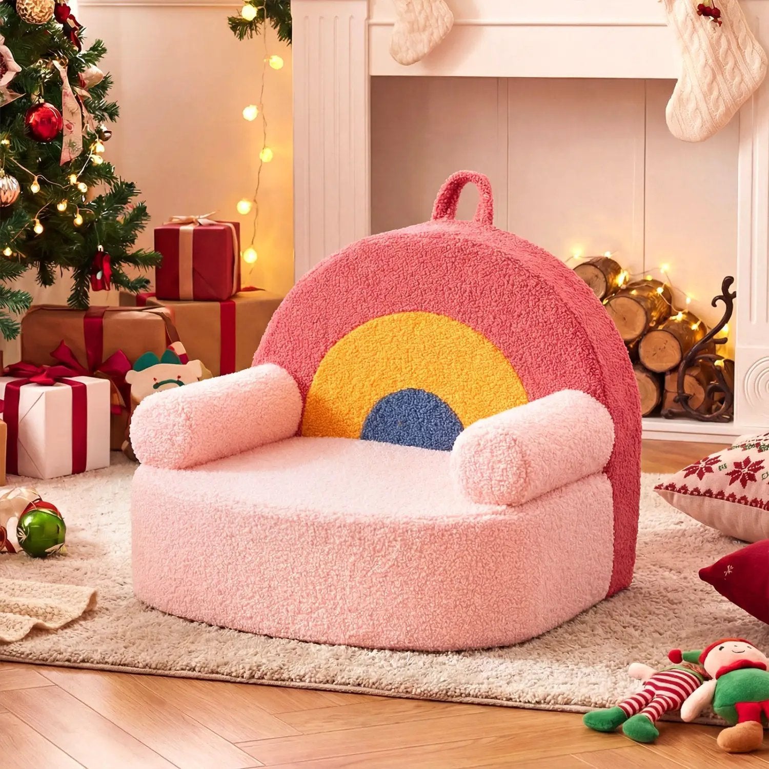 Kids Sofa Toddler Foam Couch with Soft Fleece Fabric Cover by DirectDeals