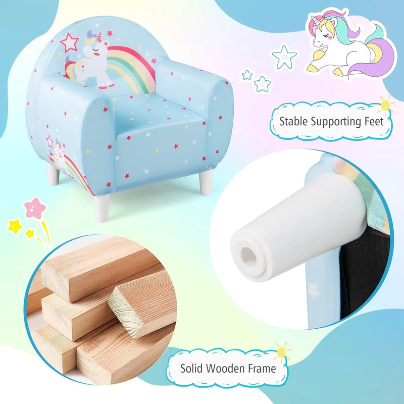 Kids Sofa with Breathable Spandex Fabric and High-density Sponge Filling for Boys and Girls by DirectDeals