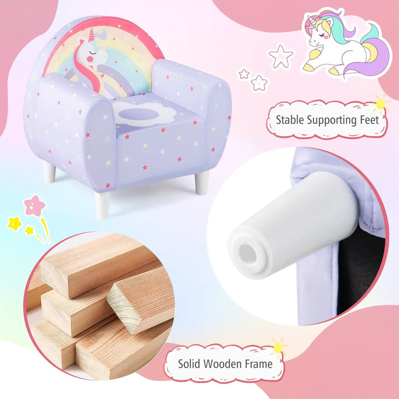 Kids Sofa with Breathable Spandex Fabric and High-density Sponge Filling for Boys and Girls by DirectDeals