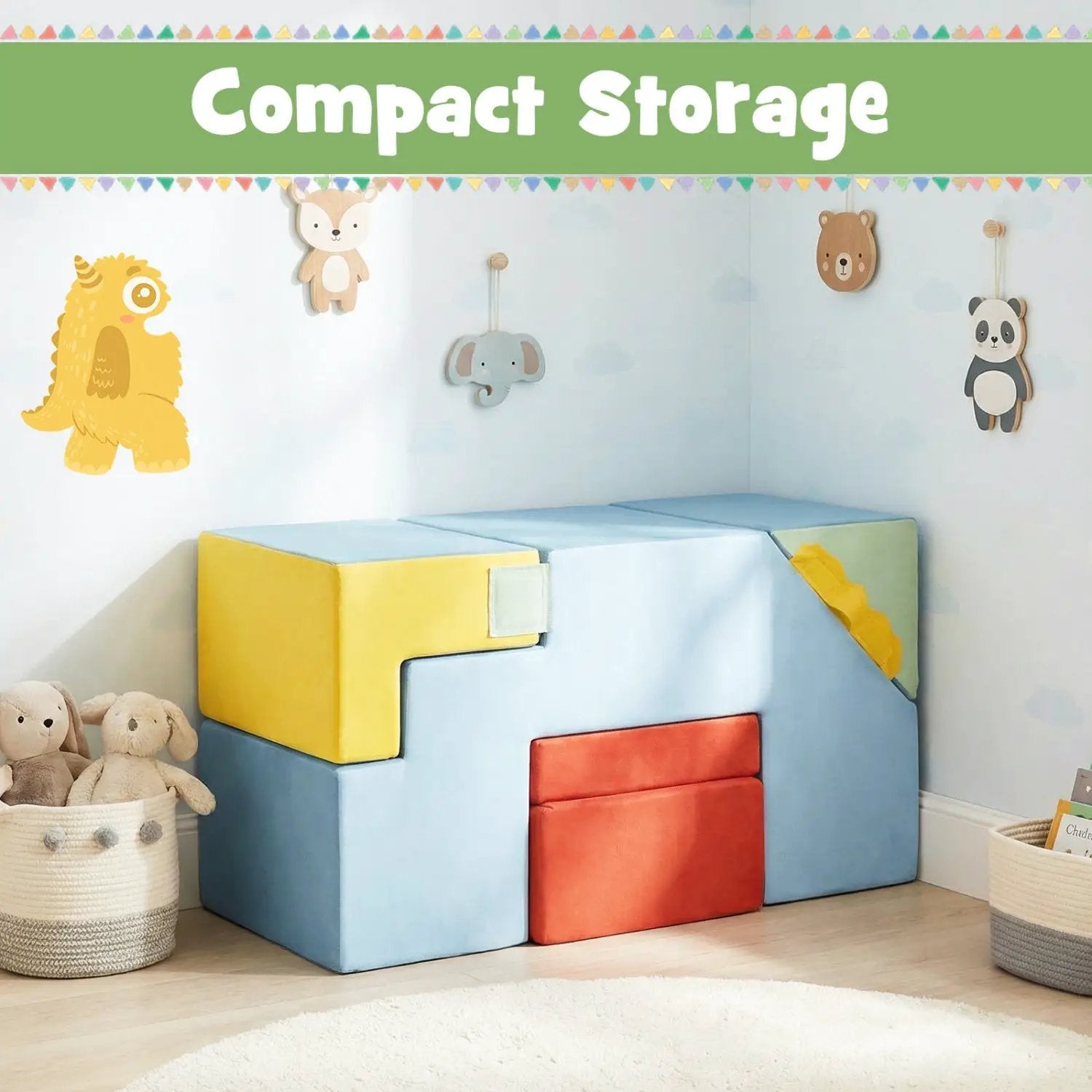 Kids Soft Foam Blocks with Velvet Covers Convertible Table and Chair Set by DirectDeals
