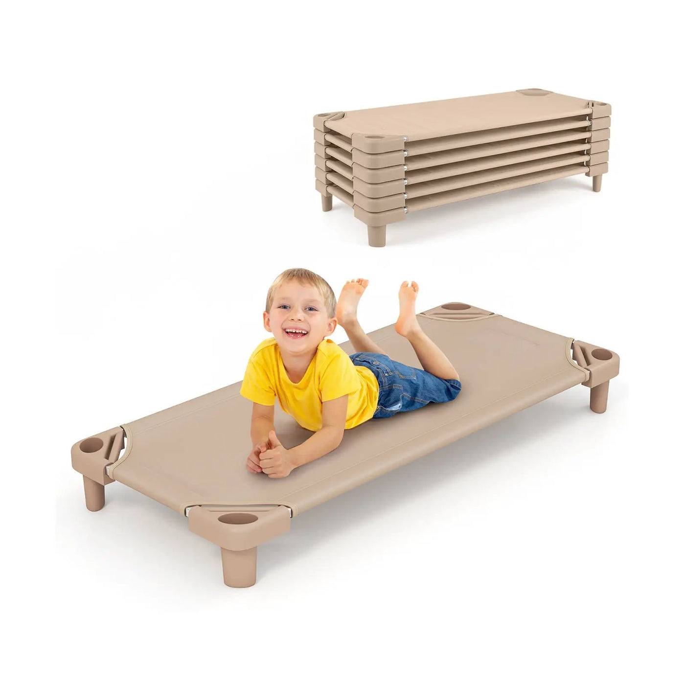 Kids Stackable Daycare Cot Pack of 6 with Detachable Oxford Cloth by DirectDeals