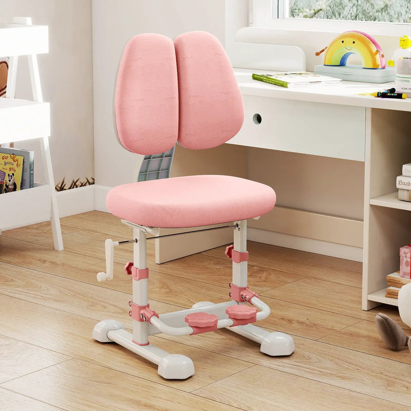 Kids Study Chair with Adjustable Double Backrest and Footrest by DirectDeals