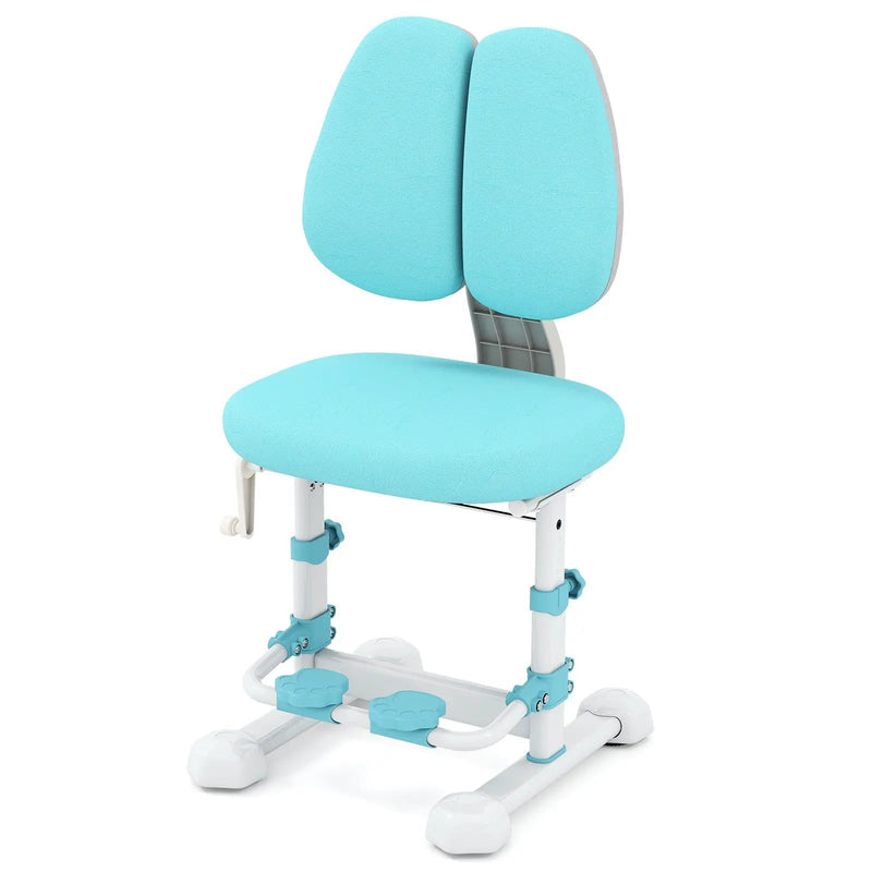 Kids Study Chair with Adjustable Double Backrest and Footrest by DirectDeals