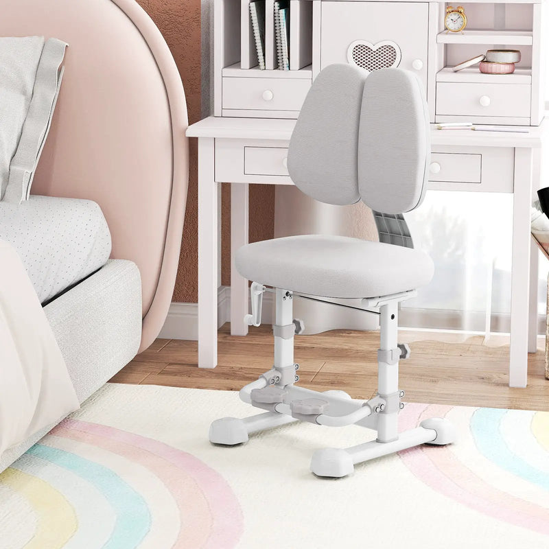 Kids Study Chair with Adjustable Double Backrest and Footrest by DirectDeals