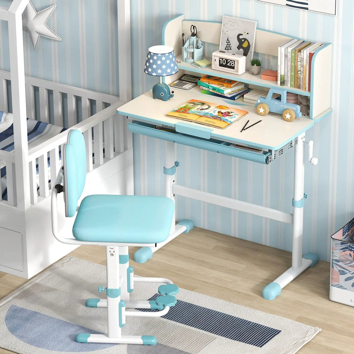 Height Adjustable Kids Study Desk with Tilt Desktop by DirectDeals