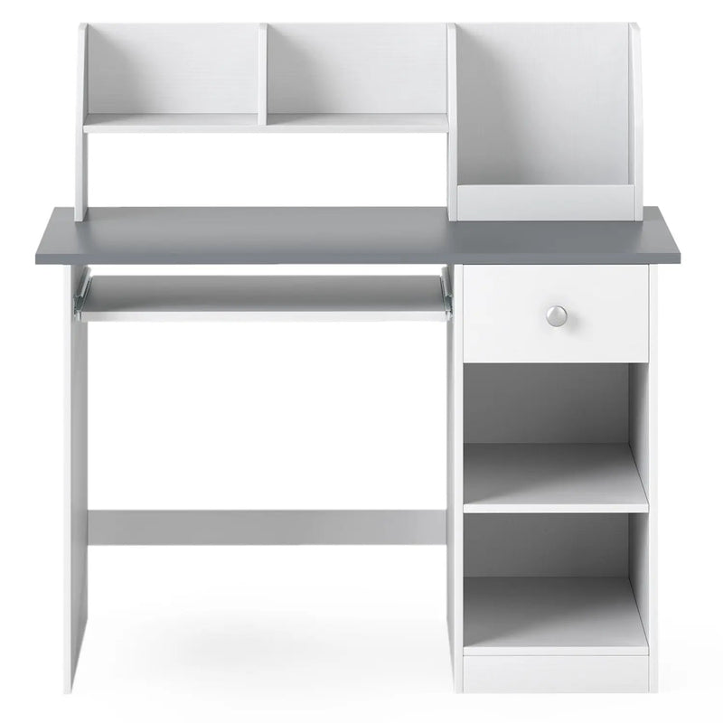 Kids Study Desk with Hutch, Drawer & Shelves by DirectDeals