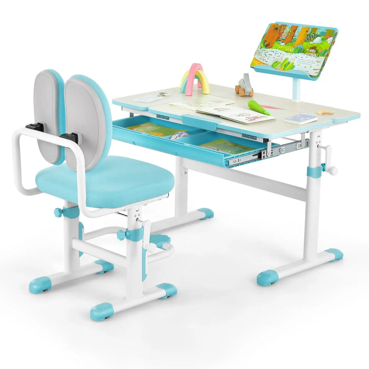 Height-Adjustable Kid's Study Desk and Chair Set by DirectDeals