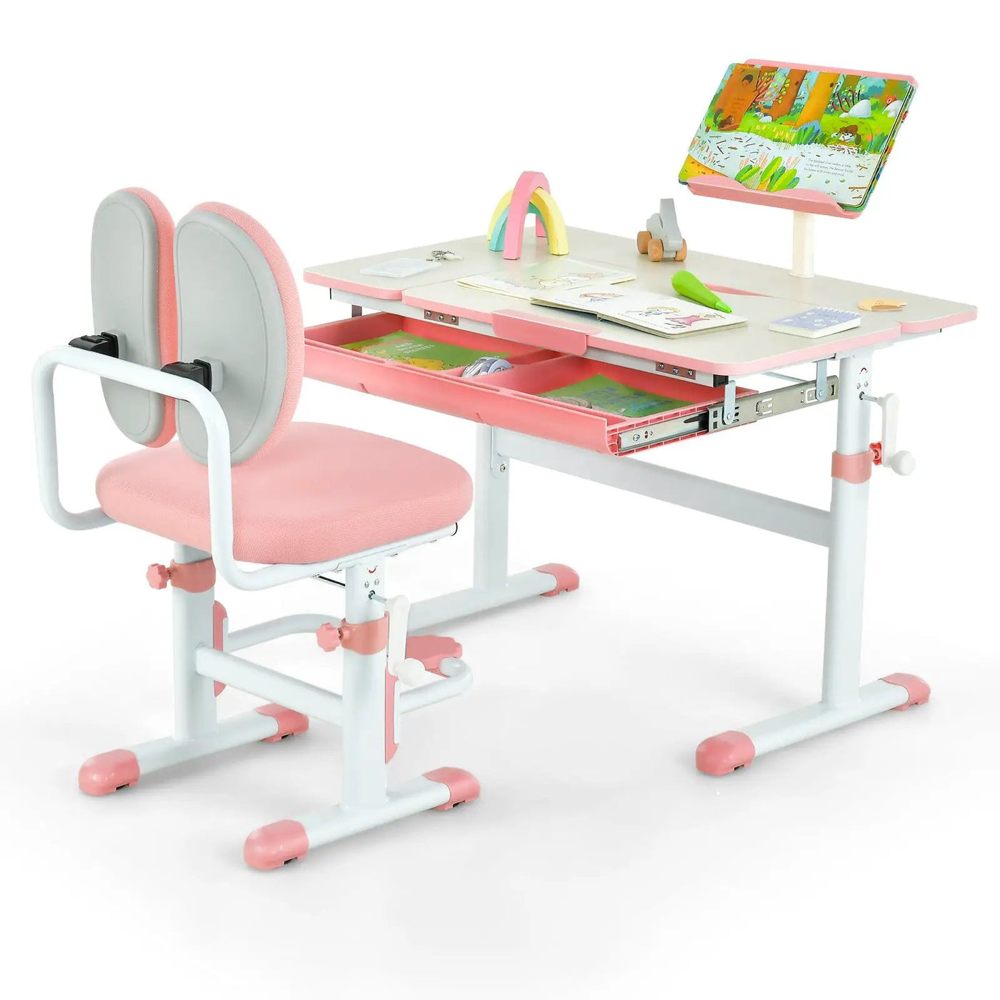 Height-Adjustable Kid's Study Desk and Chair Set by DirectDeals