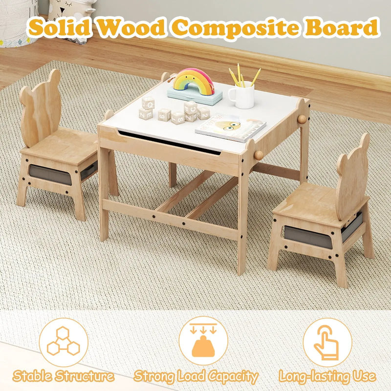 Kids Table and Chair Set with Reversible Whiteboard by DirectDeals
