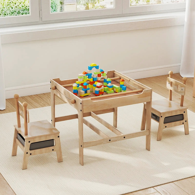 Kids Table and Chair Set with Reversible Whiteboard by DirectDeals
