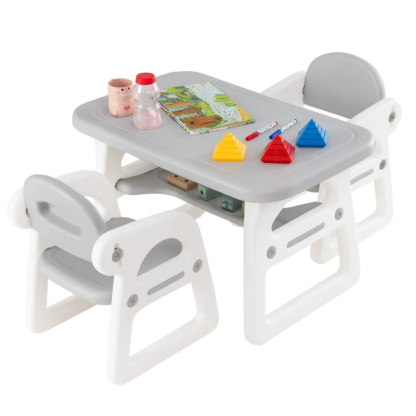 Kids Table and Chair Set with Building Blocks by DirectDeals