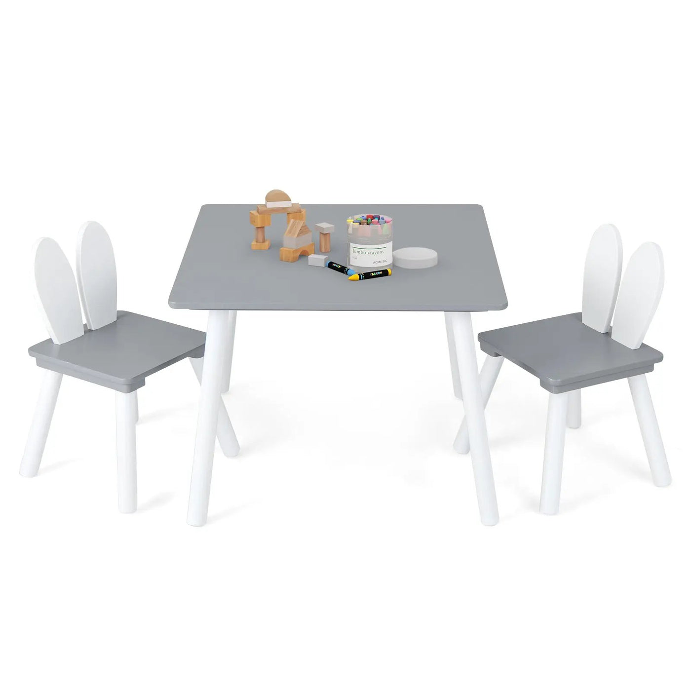 3 Pieces Kids Table and Chairs Set for Arts Crafts Snack Time by DirectDeals