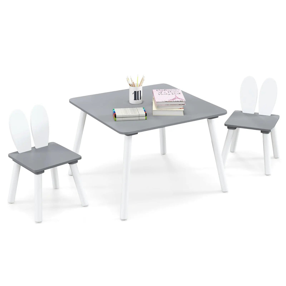 3 Pieces Kids Table and Chairs Set for Arts Crafts Snack Time by DirectDeals