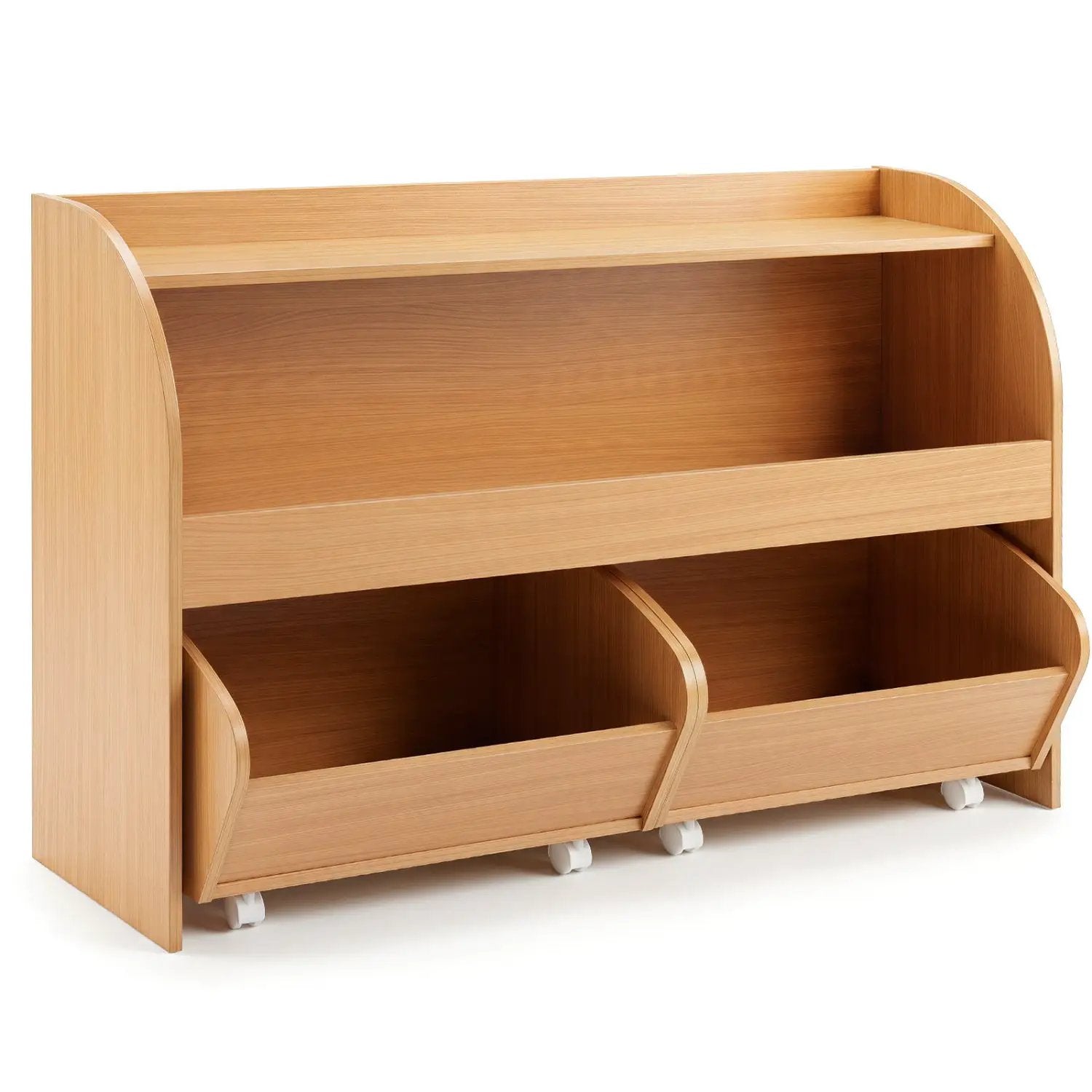 Kids Storage Organizer with Rolling Drawers & Bookshelf by DirectDeals