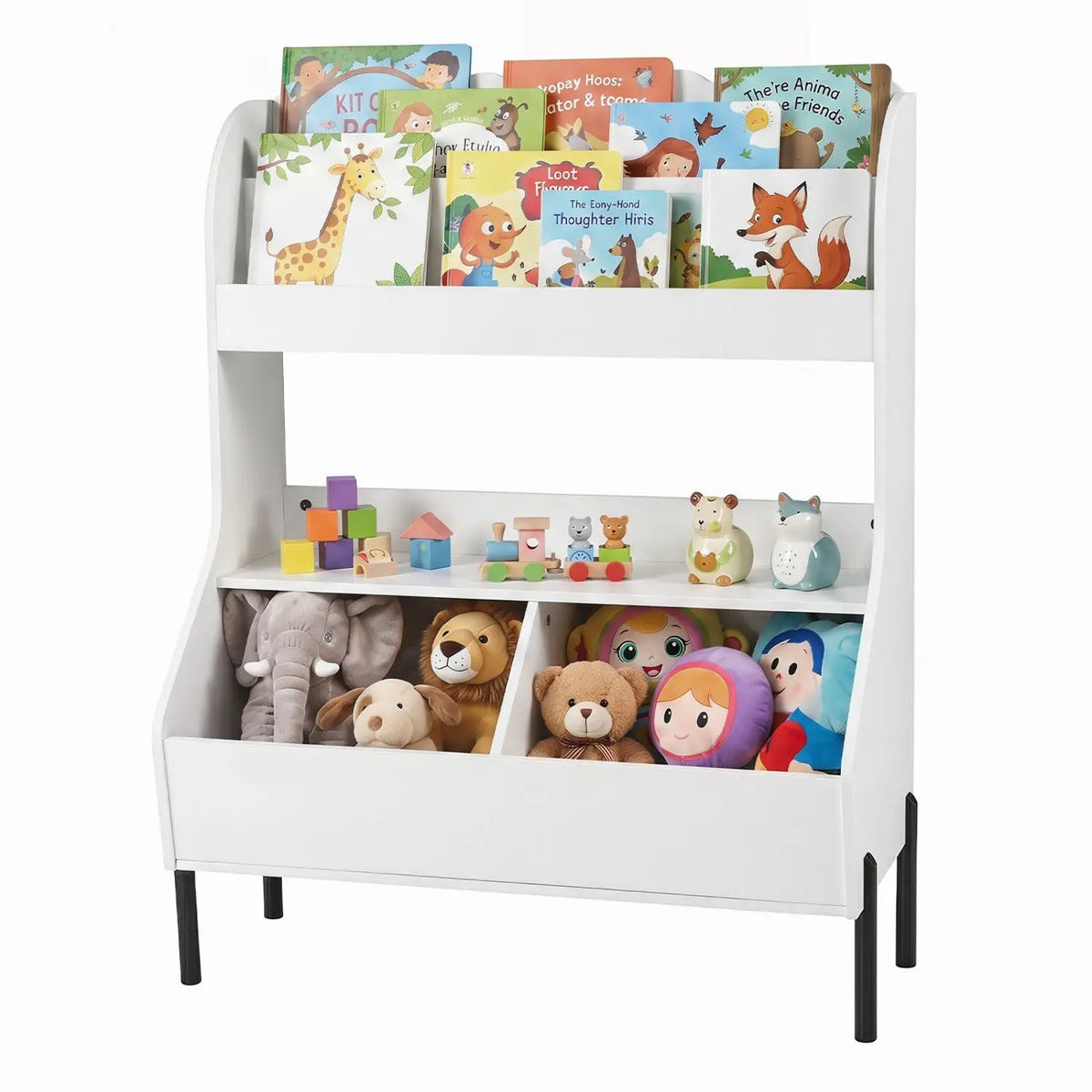 Kids Toy Storage Organizer with Bookshelf and Bins by DirectDeals