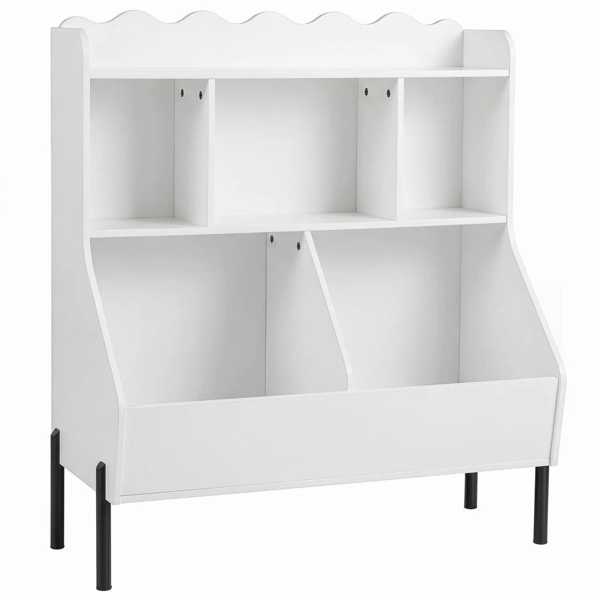 Kids Toy Storage Organizer with 5 Cubes and Bookshelf by DirectDeals
