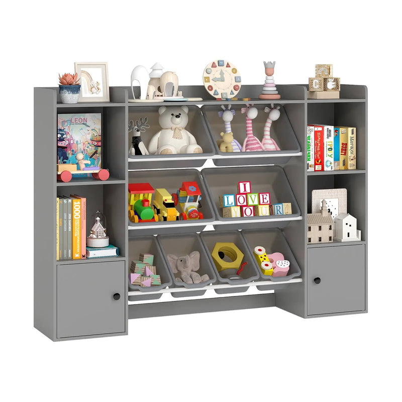 Kids Toy Storage and Bookshelf with Boxes and Open Shelves by DirectDeals