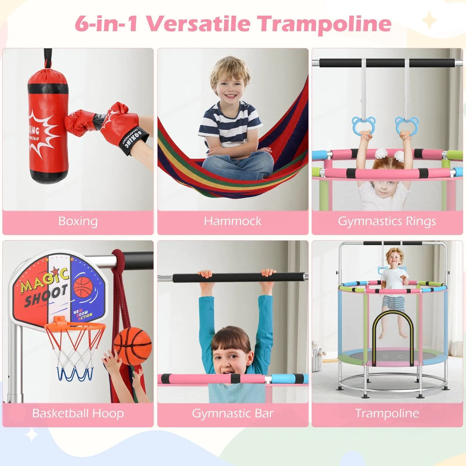 55" Kids Trampoline Gift for for 3-6 Years Old Boys and Girls by DirectDeals