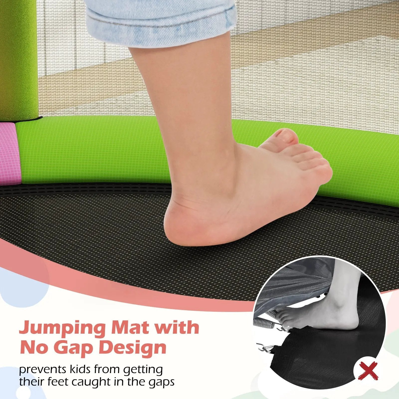 55" Kids Trampoline Gift for for 3-6 Years Old Boys and Girls by DirectDeals