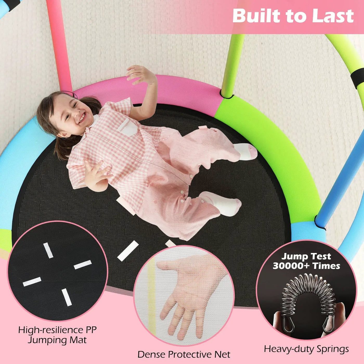55" Kids Trampoline Gift for for 3-6 Years Old Boys and Girls by DirectDeals