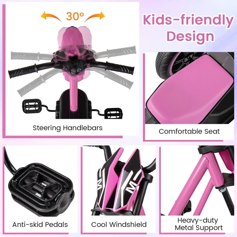 Kids Tricycle 3-Wheel Toddler Bike with Foot Pedals Forward Backward by DirectDeals