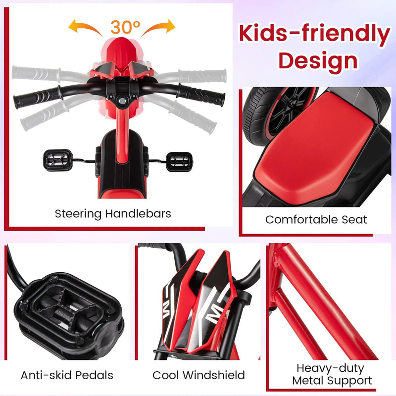 Kids Tricycle 3-Wheel Toddler Bike with Foot Pedals Forward Backward by DirectDeals