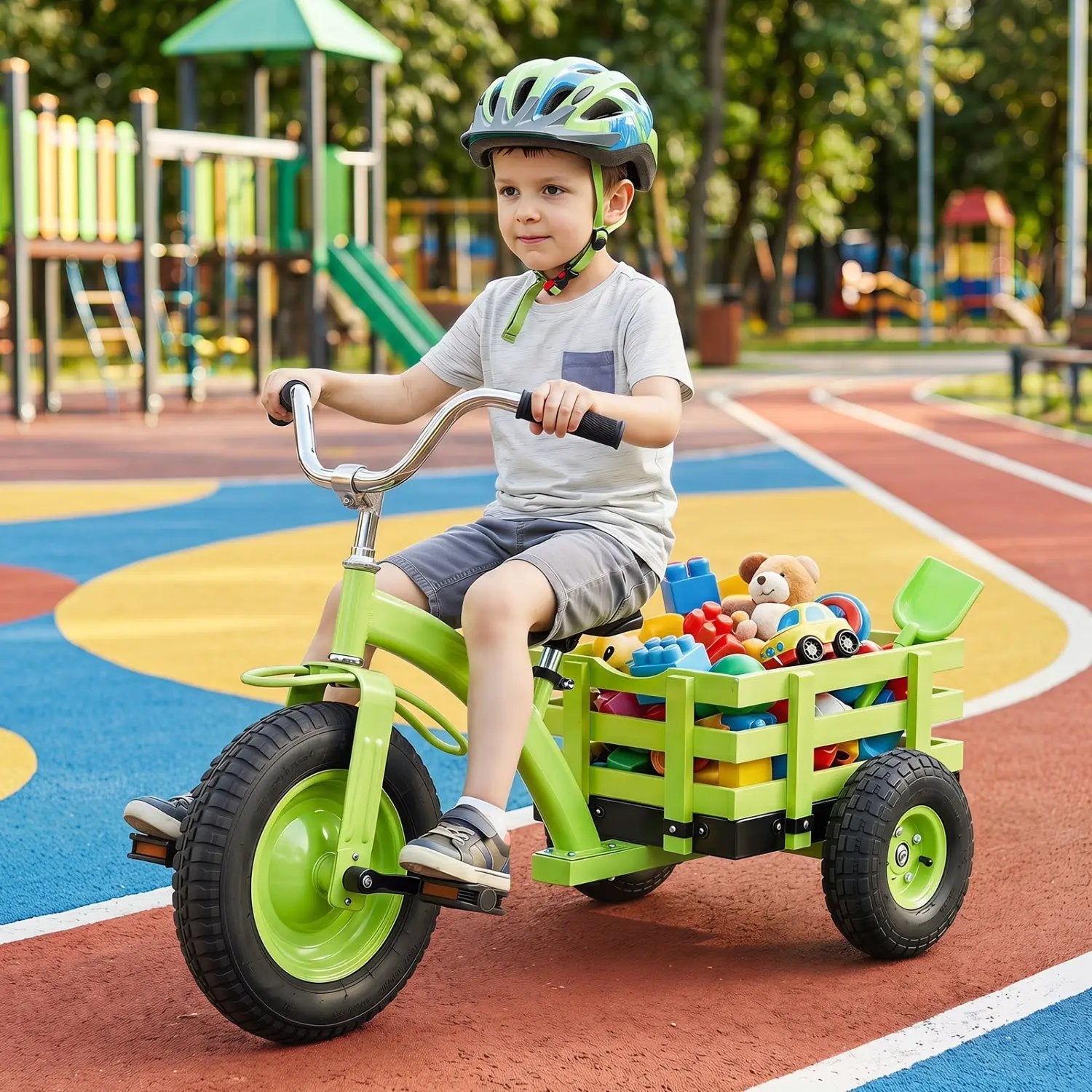 Kids Tricycle with 15-Inch Inflatable Rubber Tires by DirectDeals