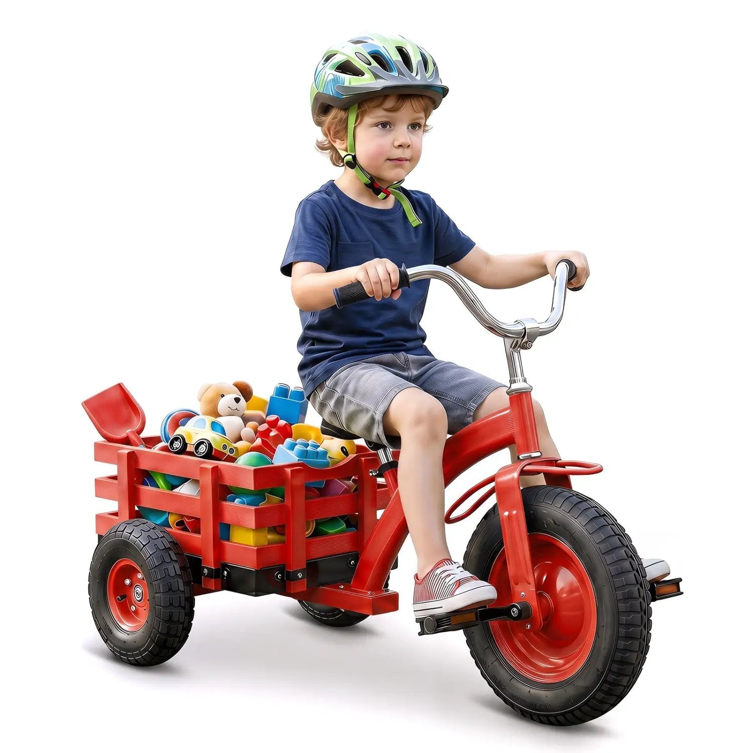Kids Tricycle with 15-Inch Inflatable Rubber Tires by DirectDeals